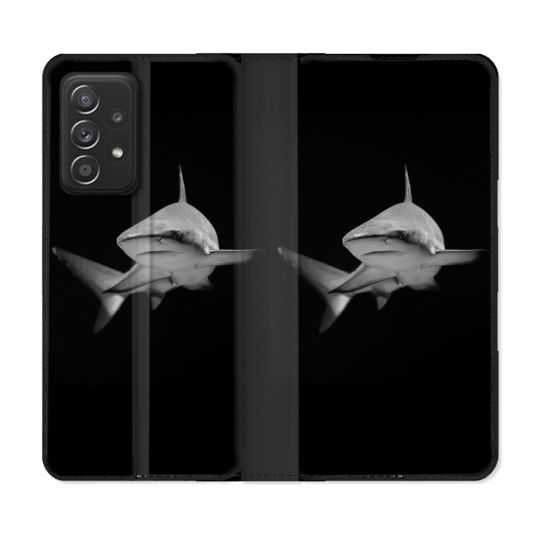 Housse Cuir Portefeuille Pour Samsung Galaxy A53 5G Animal Requin Sombre
