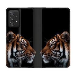 Housse Cuir Portefeuille Pour Samsung Galaxy A53 5G Animal Tigre Noir