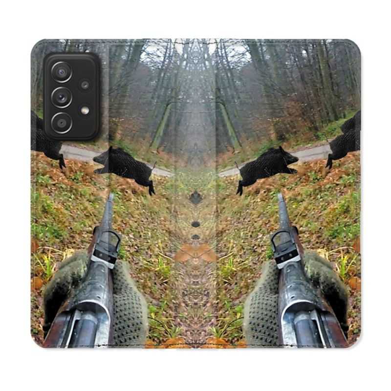 Housse Cuir Portefeuille Pour Samsung Galaxy A53 5G Chasse Vision Tir