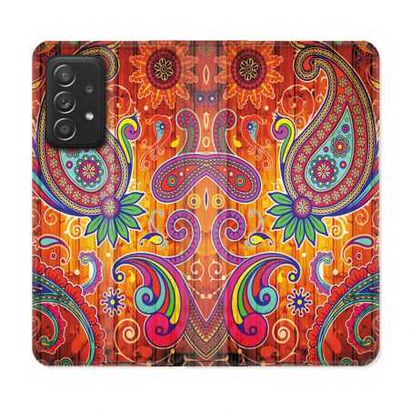 Housse Cuir Portefeuille Pour Samsung Galaxy A53 5G Fleur Psychedelic