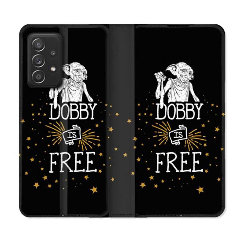 Housse Cuir Portefeuille Pour Samsung Galaxy A53 5G Harry Potter Dobby Free Noir