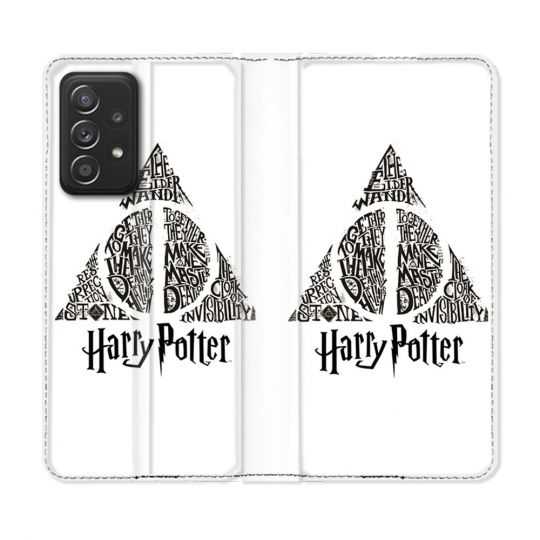 Housse Cuir Portefeuille Pour Samsung Galaxy A53 5G Harry Potter Hollows triangle Blanc