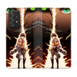 Housse Cuir Portefeuille Pour Samsung Galaxy A53 5G Manga Attaque Titans Eren Eclair