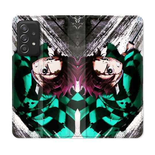 Housse Cuir Portefeuille Pour Samsung Galaxy A53 5G Manga Demon Slayer Tanjiro