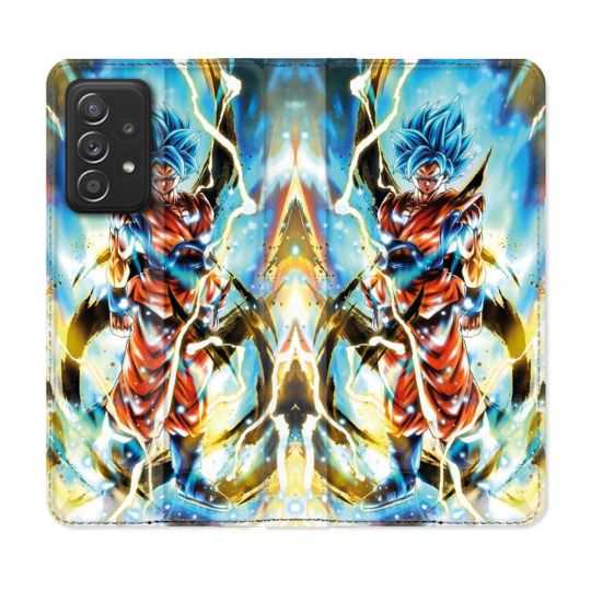 Housse Cuir Portefeuille Pour Samsung Galaxy A53 5G Manga Dragon Ball Sangoku Blanc