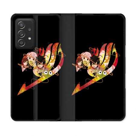 Housse Cuir Portefeuille Pour Samsung Galaxy A53 5G Manga Fairy Tail Logo Noir