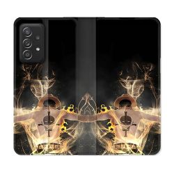 Housse Cuir Portefeuille Pour Samsung Galaxy A53 5G Manga One Piece Ace Noir