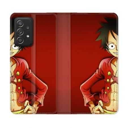 Housse Cuir Portefeuille Pour Samsung Galaxy A53 5G Manga One Piece Luffy