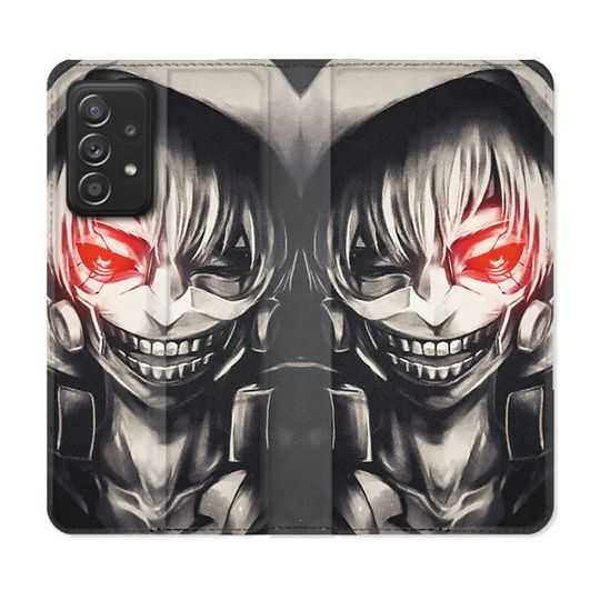 Housse Cuir Portefeuille Pour Samsung Galaxy A53 5G Manga Tokyo Ghoul Kaneki Noir