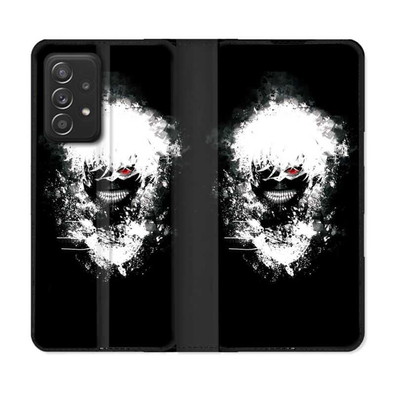 Housse Cuir Portefeuille Pour Samsung Galaxy A53 5G Manga Tokyo Ghoul Kaneki Tag