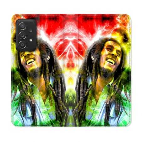 Housse Cuir Portefeuille Pour Samsung Galaxy A53 5G Musique Bob Marley Color