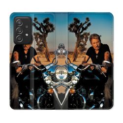 Housse Cuir Portefeuille Pour Samsung Galaxy A53 5G Musique Johnny Hallyday Moto