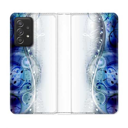 Housse Cuir Portefeuille Pour Samsung Galaxy A53 5G Musique Partition Vague