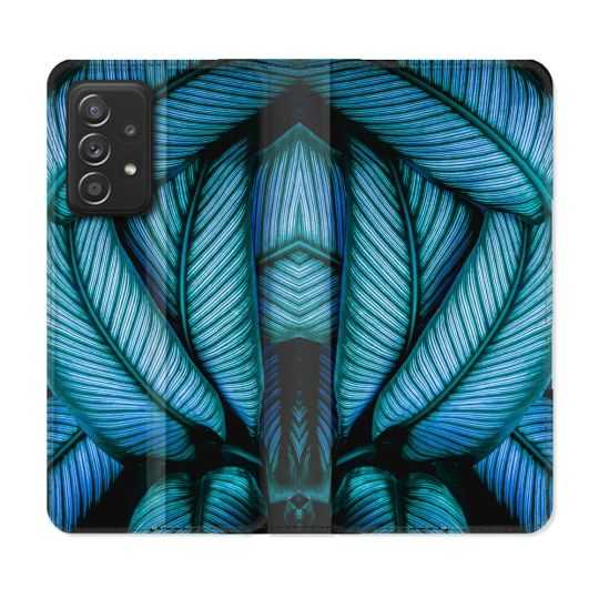 Housse Cuir Portefeuille Pour Samsung Galaxy A53 5G Nature Feuille Palmier