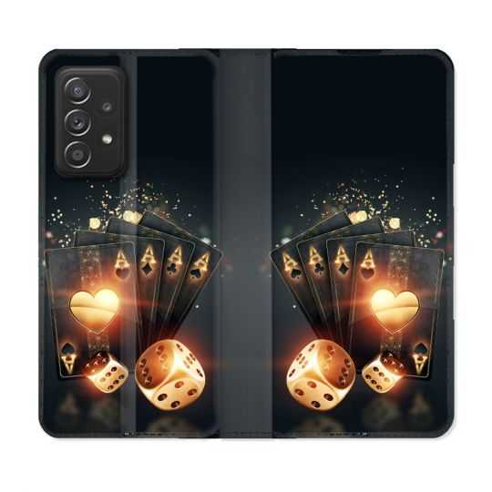 Housse Cuir Portefeuille Pour Samsung Galaxy A53 5G Poker Des