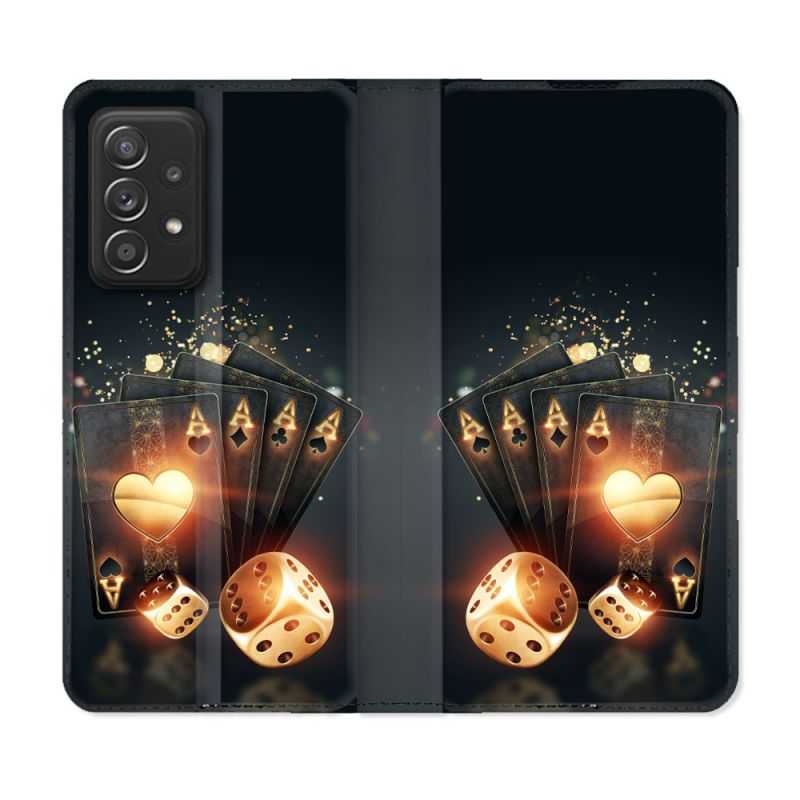 Housse Cuir Portefeuille Pour Samsung Galaxy A53 5G Poker Des