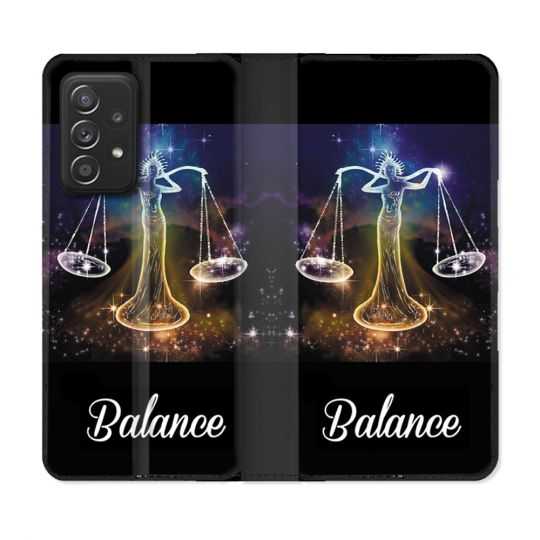 Housse Cuir Portefeuille Pour Samsung Galaxy A53 5G Signe Zodiaque 2 Balance