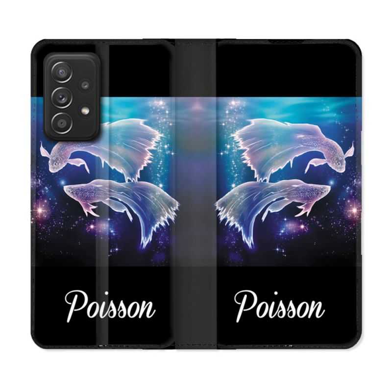 Housse Cuir Portefeuille Pour Samsung Galaxy A53 5G Signe Zodiaque 2 Poisson