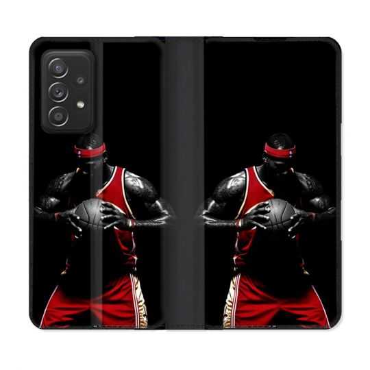 Housse Cuir Portefeuille Pour Samsung Galaxy A53 5G Sport Basketeur