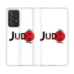 Housse Cuir Portefeuille Pour Samsung Galaxy A53 5G Sport Judo Logo
