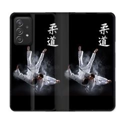Housse Cuir Portefeuille Pour Samsung Galaxy A53 5G Sport Judo Noir