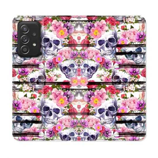 Housse Cuir Portefeuille Pour Samsung Galaxy A53 5G Tete de Mort Pattern