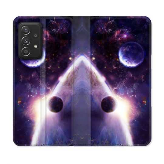 Housse Cuir Portefeuille Pour Samsung Galaxy A53 5G Univers Planete Stellaire