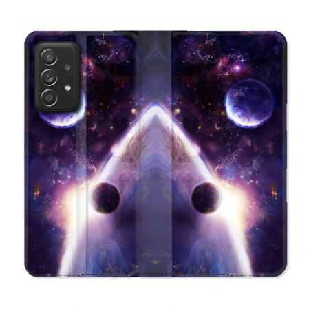 Housse Cuir Portefeuille Pour Samsung Galaxy A53 5G Univers Planete Stellaire