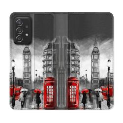 Housse Cuir Portefeuille Pour Samsung Galaxy A53 5G Voyage Angleterre Londres Vintage