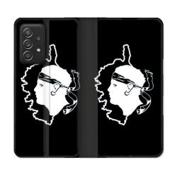 Housse Cuir Portefeuille Pour Samsung Galaxy A53 5G Voyage Corse Noir