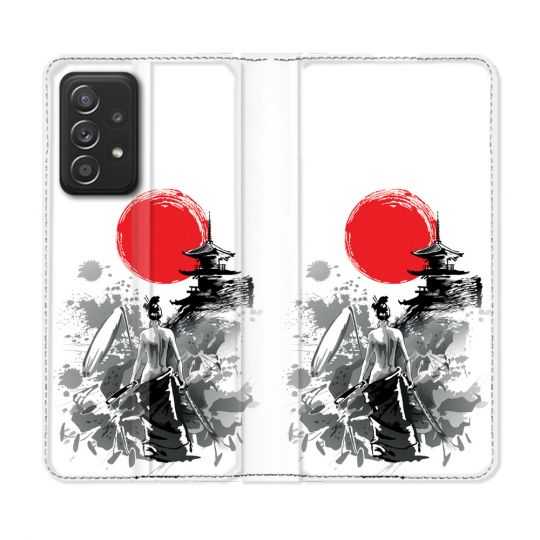 Housse Cuir Portefeuille Pour Samsung Galaxy A53 5G Voyage Japon Femme