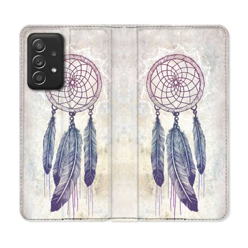 Housse Cuir Portefeuille Pour Samsung Galaxy A53 5G Zen Attrape Reve Blanc