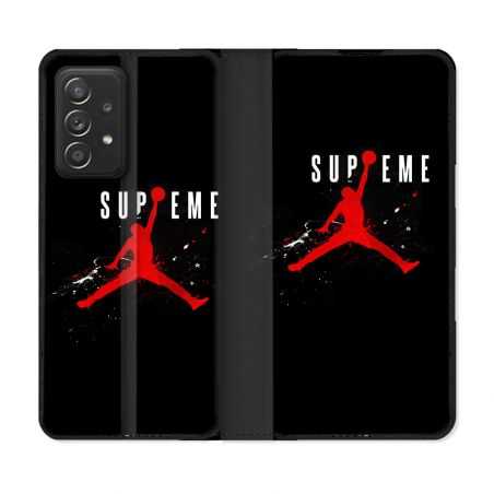 Housse Cuir Portefeuille Pour Samsung Galaxy A53 5G Jordan Supreme Noir