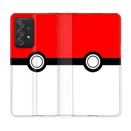 Housse Cuir Portefeuille Pour Samsung Galaxy A53 5G Pokemon Pokeball