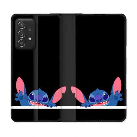 Housse Cuir Portefeuille Pour Samsung Galaxy A53 5G Stitch Noir