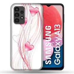 Coque Pour Samsung Galaxy A13 Amour Coeur Rose Montant sur Blanc