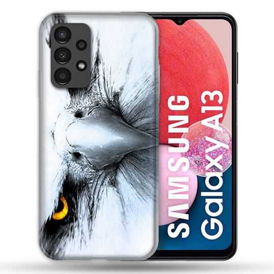 Coque Pour Samsung Galaxy A13 Animal Aigle Royal Blanc