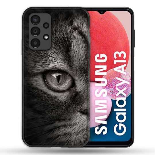 Coque Pour Samsung Galaxy A13 Animal Chat Gris