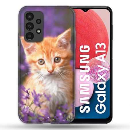 Coque Pour Samsung Galaxy A13 Animal Chat Violet
