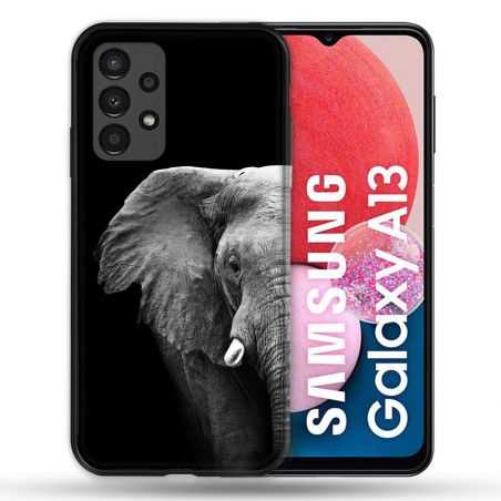 Coque Pour Samsung Galaxy A13 Animal Elephant Noir