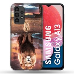 Coque Pour Samsung Galaxy A13 Animal Lion Reflet