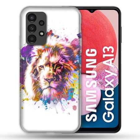 Coque Pour Samsung Galaxy A13 Animal Lion Tag