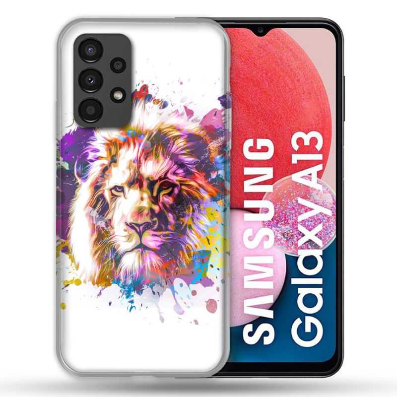 Coque Pour Samsung Galaxy A13 Animal Lion Tag