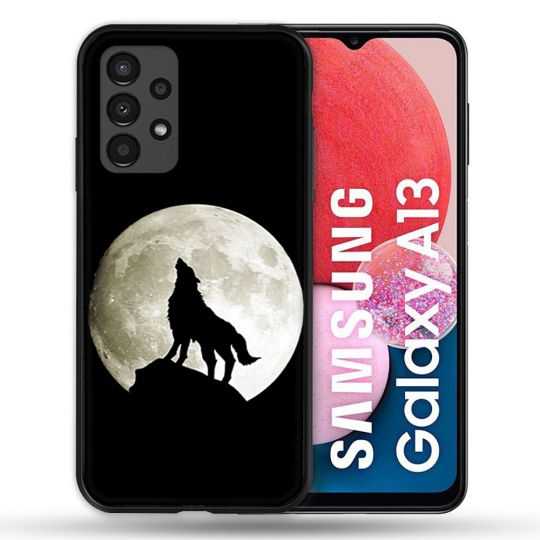 Coque Pour Samsung Galaxy A13 Animal Loup Noir