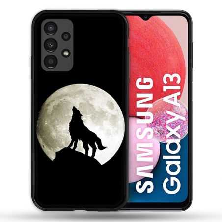 Coque Pour Samsung Galaxy A13 Animal Loup Noir