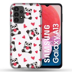 Coque Pour Samsung Galaxy A13 Animal Panda Cœur