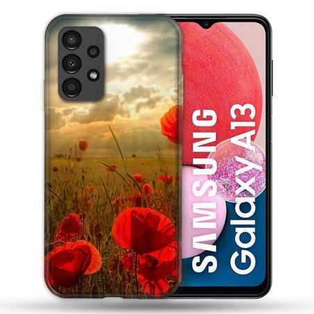 Coque Pour Samsung Galaxy A13 Fleur Coquelicot