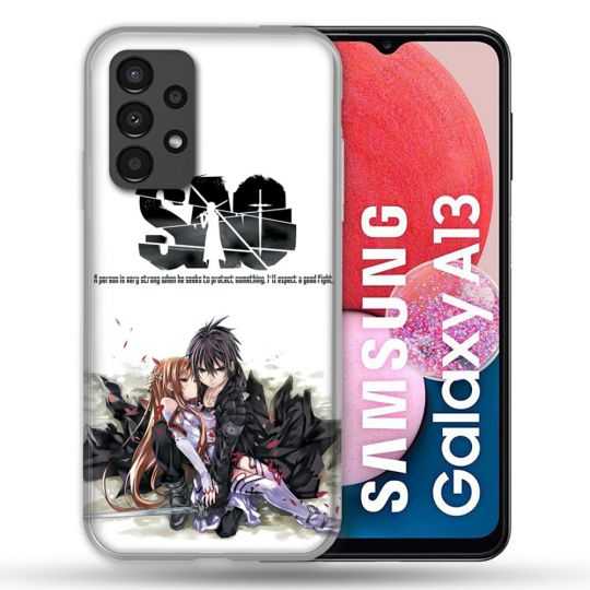 Coque Pour Samsung Galaxy A13 Manga SAO sword Art Online Blanc