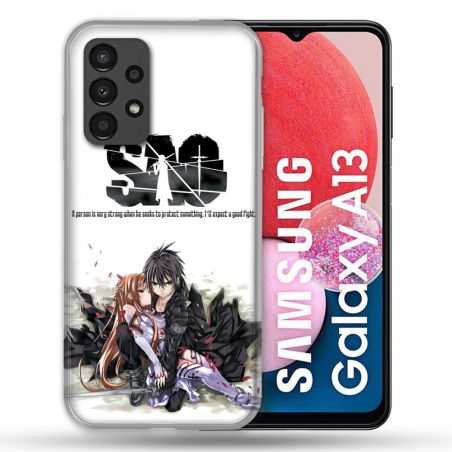 Coque Pour Samsung Galaxy A13 Manga SAO sword Art Online Blanc