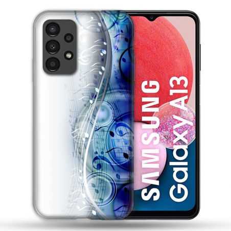 Coque Pour Samsung Galaxy A13 Musique Partition Vague